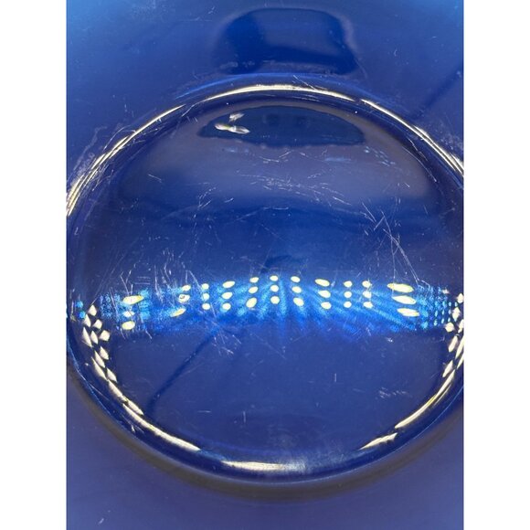 Set Of 4 Vintage Cobalt Blue Glass Salad Plates/Serving Plates 7" - Picture 5 of 6